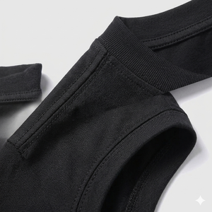 Men's Black Solid Color <b>Short</b> <b>Sleeve</b> O-Neck Casual T-Shirt 100% Cotton Jersey Regular - Product Image 5