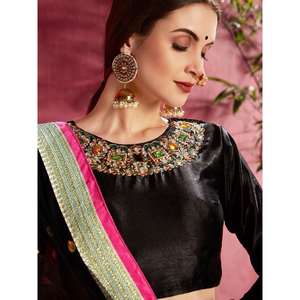 Multi-Color Floral Print Banglori Silk Evening <b>Dresses</b> Wedding Wear Lehenga Choli - Product Image 5