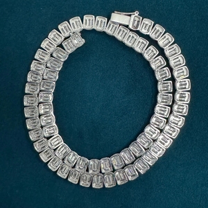 Chaîne cubaine personnalisée en moissanite plaquée or rose 14 carats avec fermoir 3D, chaîne à maillons cubains Miami - Product Image 6