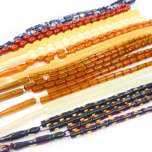 Tasbih rond en résine couleur ambre, fait main, perles de prière, Misbaha, bijoux de mode arabe - Product Image 1