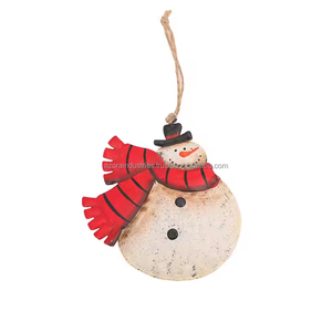 Accessoires de décoration d'arbre de Noël suspendus en forme de père Noël en métal - Product Image 1