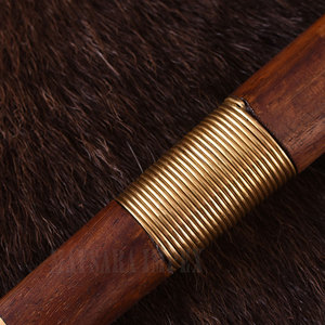 Cuchillo Vikingo Forjado a Medida, Cuchillo de Supervivencia Bushcraft de Acero de Damasco con Mango de Madera y Latón, Cuchillos OEM - Product Image 4