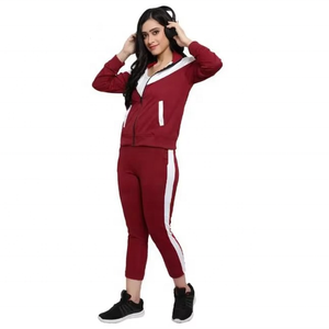 Conjuntos de mujer de talla grande de algodón personalizados a precio de venta al por mayor, ropa deportiva de invierno, chándal para mujer, chándal para correr con cremallera completa - Product Image 4