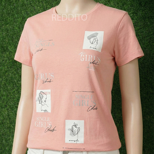 T-shirt rose à col rond, grande taille, motif uni, vêtements décontractés pour femmes, automne, coton/fibre de bambou, écologique, respirant, séchage rapide - Product Image 1