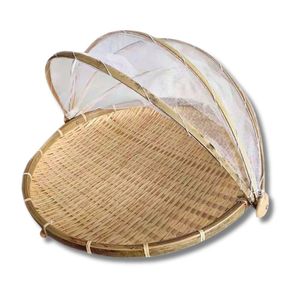 Bandeja Premium de Bambú para Secar Alimentos con Malla, Cesta Hecha a Mano Natural para el Hogar y la Granja - Product Image 1