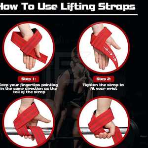 Sangles de levage pour la musculation, le Cross Fit et le Powerlifting, avec soutien rembourré pour les mains et les poignets, et gants de musculation - Product Image 6