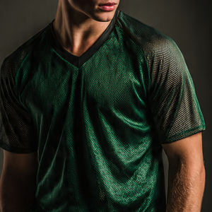 Maillots en jersey respirant 100% polyester à séchage rapide pour hommes, personnalisables, maillots en jersey respirant pour hommes, col en V, manches courtes - Product Image 2