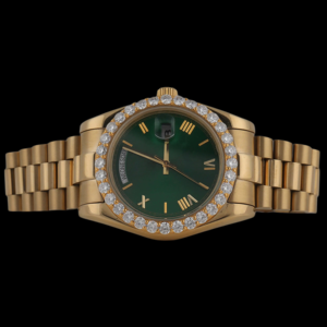 Reloj de Moda con Bisel Redondo y Esfera Verde, Diseño Moderno con Cristal de Moissanita, Último Modelo - Product Image 1