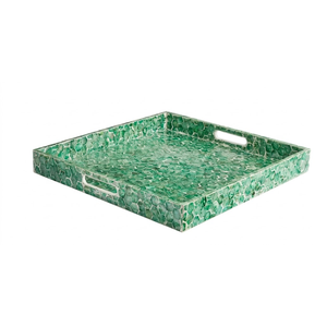 Mother of Pearl Inlay Serving Tray Decorative Platter for <b>Coffee</b> <b>Table</b> Artisan Handcrafted Gift Storage - Product Image 2