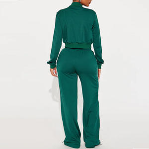 Conjunto Deportivo de Algodón para Mujer, Color Verde Oliva, con Capucha, Chaqueta Impermeable con Cremallera, Forro Polar, Secado Rápido, Pantalones Anchos - Product Image 6