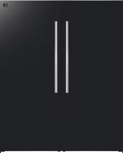 ตู้เย็นและตู้แช่แข็งแบบแปลงสภาพได้ 100% รุ่น Maderno 60 27 2 คิว พร้อมชุดตกแต่งทันสมัยสีดำและมือจับทองเหลืองโบราณ - Product Image 3