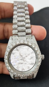 Montre pour homme de luxe de haute qualité NYC DIAMOND EMPIRE, boîtier carré en acier inoxydable de 41 mm, mouvement mécanique analogique, bouton poussoir - Product Image 2
