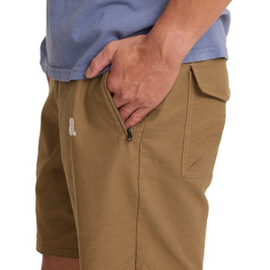Shorts Bermuda Marron pour Homme, Couleur Unie, Logo Avant, Taille Mi-Haute, Fermeture à Cordon, Style Décontracté, Polyester, Séchage Rapide, Respirant - Product Image 6
