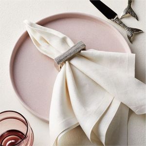 Wholesale Premium Metal Napkin Ring Durable Rectangular Silver Table Accessory Elegant Tableware for Restaurant Banquet Ring - Product Image 1