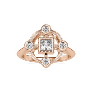 Vente chaude de bague en diamant taille princesse de laboratoire en or blanc 10 carats avec placage au rhodium fiançailles vermeil d'éternité d'origine - Product Image 1