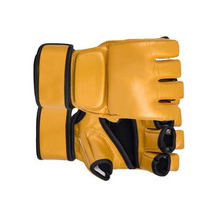 Guantes de Boxeo MMA para Hombre y Mujer, Transpirables, Color Amarillo, 14oz, Logotipo Personalizado, Entrenamiento de MMA y Fisicoculturismo - Product Image 4