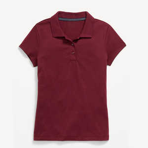 เสื้อโปโลนักเรียนสีแดงเลือดหมู ผ้าฝ้าย ยูนิเซ็กซ์ พิมพ์โลโก้ สำหรับเด็ก - Product Image 2