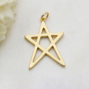 จี้รูปดาวเปิดประดับเพชรคิวบิกเซอร์โคเนียชุบทองคำขาว 925 ขายส่งจาก Memoria Jewels - Product Image 3