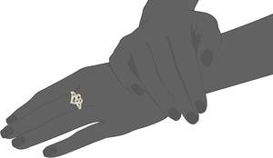 Anillo de dos corazones Vintage de corte redondo 0.10ct Moissanite Diamante tachonado símbolo religioso cristiano - Product Image 2