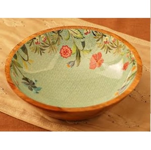 Tazones de Madera de Acacia con Diseño Esmaltado, Ecológicos, para Ensaladas, Frutas y Alimentos, Atractivos y Personalizables - Product Image 2