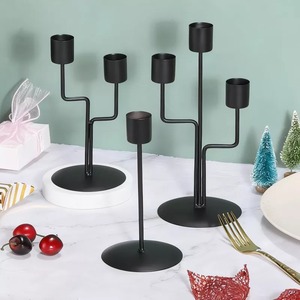 Modern <b>Black</b> Iron <b>Candlestick</b> <b>Holder</b> 7.3inch Durable Home Decoration - Product Image 4