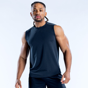 New Men’s Activewear Compression Gym <b>Tops</b> Breathable Quick Dry <b>Reflective</b> Piping Running Tank <b>Top</b> OEM Custom Branding Available - Product Image 4