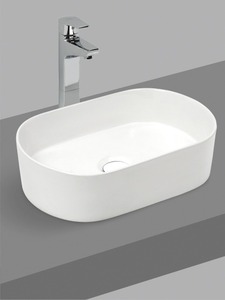 Minimalist Ceramic Oval Countertop Poisera Basin Premium Bathroom Above Counter Vessel <b>Sink</b> Trendy Table Top Washing Lavatory - Product Image 3