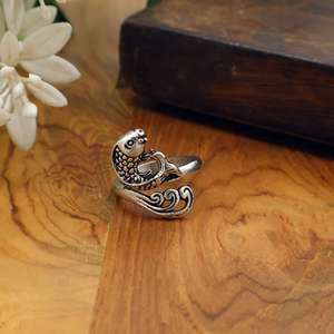 Anillo Ajustable de Serpiente Plateada Vintage |   Anillo de Serpiente de Latón para Mujeres y Hombres |   Joyería de Moda al por Mayor - Product Image 2