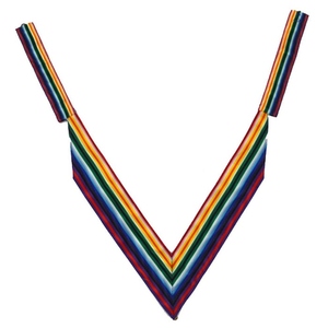 Collier d'officier de la Marine Royal Ark, fait main, en velours brodé, rayé multicolore, avec bijou doré, pour la franc-maçonnerie. - Product Image 2
