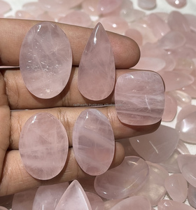 Cabochons en quartz rose naturel en vrac pour la fabrication de bijoux et les cadeaux de fêtes - Product Image 2