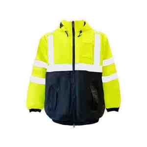 Veste de sécurité réfléchissante haute visibilité pour hommes, jaune et noir, imperméable, vêtements de travail, softshell, manteau haute visibilité pour la construction - Product Image 5