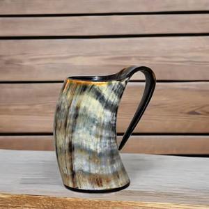 Authentique mug à boire en corne de vache fait main, corne naturelle, style rustique médiéval, pour bar et cadeau - Product Image 4