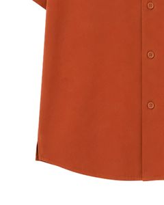 Customized <b>Rust</b> Orange Oversized Casual Men Shirt Half Sleeve Button Up Cuban Collar Loose Fit Summer Beach Fashion <b>Top</b> Shirt - Product Image 6