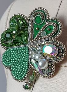 Broche Bordado a Mano con Cuentas, Pin de Moda de Lujo Bordado a Mano con Cuentas de Cristal, Accesorio de Joyería Decorativo para Mujer - Product Image 4