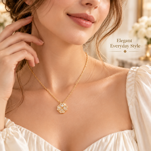 Collar de Trébol de Cuatro Hojas para Mujer, Elegante Collar con Colgante de Trébol, Joyería de Moda, Regalo de la Suerte para Mujeres y Niñas, Uso Diario - Product Image 4