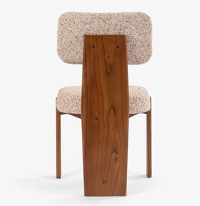 Ensemble de salle à manger en bois de style moderne du milieu du siècle, 6 pièces, chaises à dossier solide, assise et dossier rembourrés, table rectangulaire, meubles pour la maison - Product Image 5