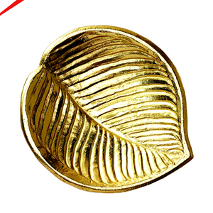 Plato de Metal de Diseño con Forma de Hoja para Frutos Secos, Plato para Aperitivos, Tazón Decorativo para Servir, Vajilla para Mesa de Comedor, Regalo de Boda - Product Image 1