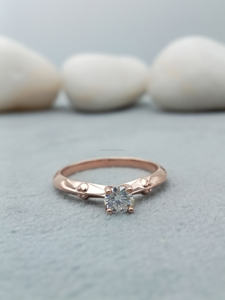 Forme ronde laboratoire cultivé bijoux fins 925 argent massif or vvs Moissanite diamant bague de fiançailles bague de mariage - Product Image 2