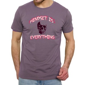 T-shirts d'été en coton biologique Polyester Solid Grey Tees Heavyweight Letter Graphic Print Men Casual Crew Neck T Shirts Made Bangladesh - Product Image 1