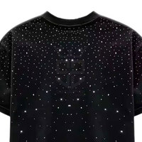 Kaos Pria 100% Katun, Model Longgar, Desain Terbaru, Harga Terjangkau, Berhias Rhinestone, Nyaman, Cepat Kering