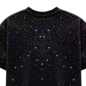 Camiseta de hombre 100% algodón, corte holgado, último diseño, precio bajo, estampada con pedrería, cómoda y de secado rápido. - Product Image 2