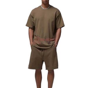 Conjunto de ropa deportiva de talla XL para hombre, camiseta de dos piezas transpirable con estampado de logotipo personalizado, pantalones cortos informales de Color sólido para verano - Product Image 4