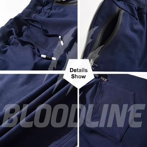 Bermuda pour homme BLOODLINE en tissu non tissé enduit PU 220g, taille mi-haute élastique, style décontracté avec poches - Product Image 4