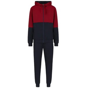 Survêtement à capuche pour homme, color block, manches longues, fermeture éclair, coupe classique, poches latérales, respirant, décontracté, sportif, pour l'automne - Product Image 2
