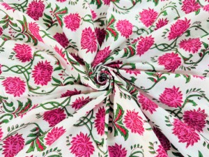 Tissu en voile 100% coton pur imprimé à la main JaipurblockprintArt, écologique, lavable, 1 mètre (39x42 pouces), usage traditionnel - Product Image 6