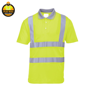 Camiseta Polo de Alta Visibilidad para Trabajo con Tiras Reflectantes, Impermeable, para Carreteras, Camiseta Polo de Alta Visibilidad para Seguridad - Product Image 2