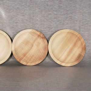 Vajilla de madera maciza natural, platos redondos para fruta, pastel, aperitivos, té - Plato de madera elegante - Product Image 1