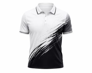 Chemise à manches courtes unie pour homme, de haute qualité, respirante, à séchage rapide, en polyester/coton tricoté, style décontracté - Product Image 2