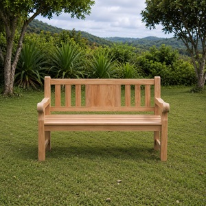 Solid Teak <b>Wood</b> 3 Seater Patio <b>Bench</b> Traditional Design Durable Outdoor Courtyard Furniture Slatted Back Seat Model BEN11 - Product Image 3