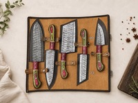 Ensemble d'outils de cuisine en acier Damas fait main |   Outils de cuisine artisanaux